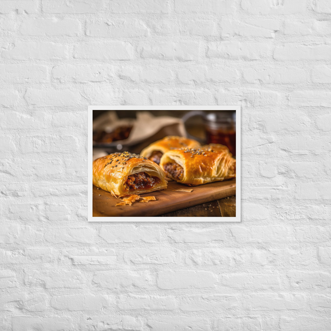 BBQ Sausage Roll Framed poster 🤤 from Yumify.AI