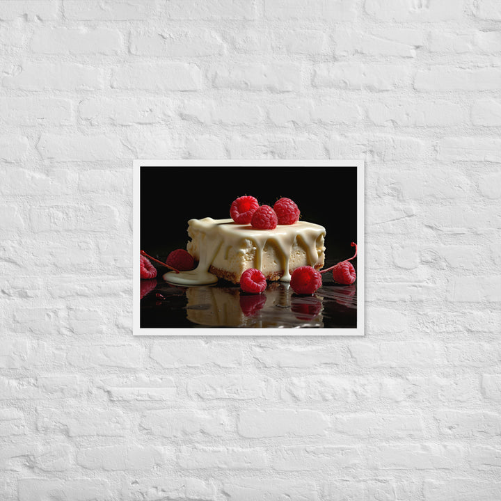 White Chocolate Raspberry Cheesecake Framed poster 🤤 from Yumify.AI