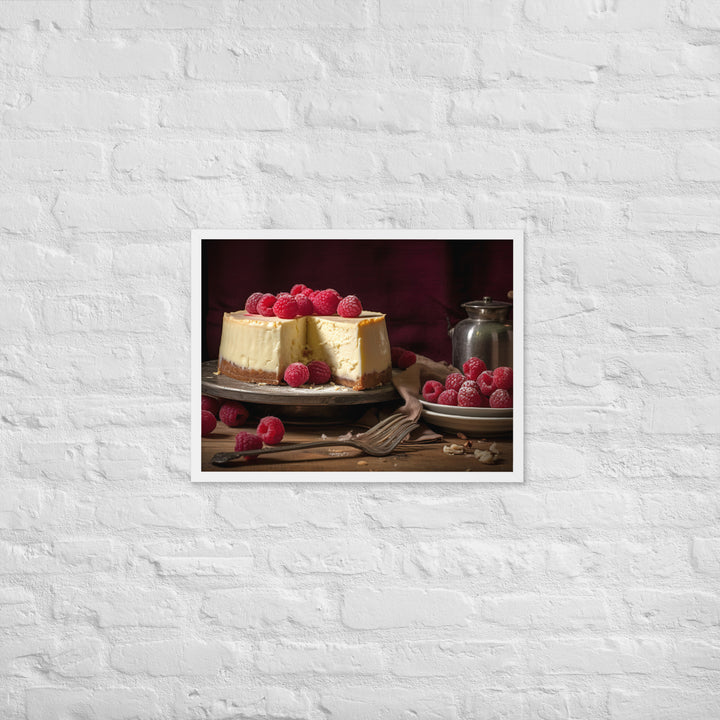 White Chocolate Raspberry Cheesecake Framed poster 🤤 from Yumify.AI