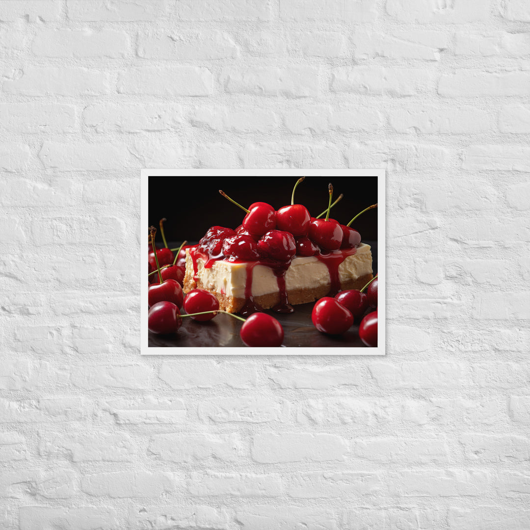 Cherry Cheesecake Framed poster 🤤 from Yumify.AI