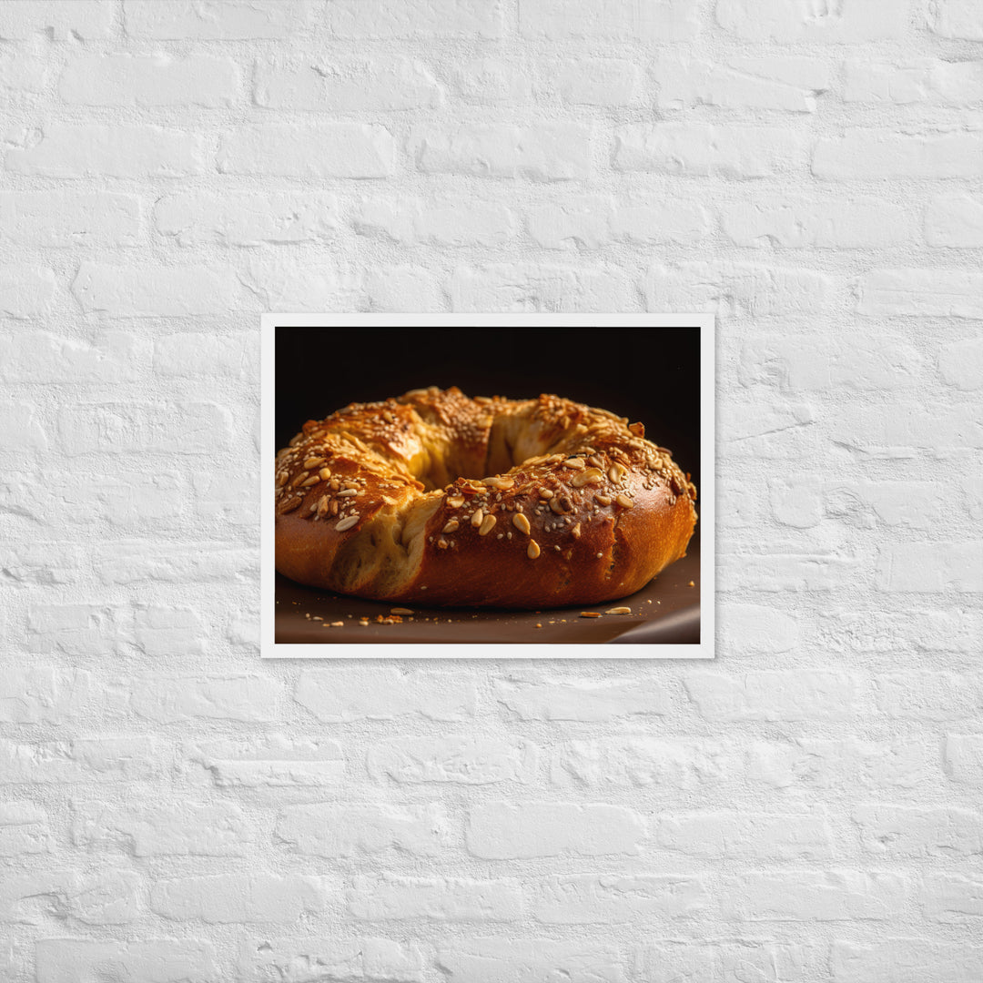 Whole Wheat Bagel Framed poster 🤤 from Yumify.AI