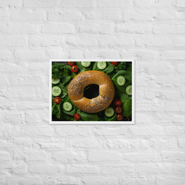 Spinach Bagel Framed poster 🤤 from Yumify.AI