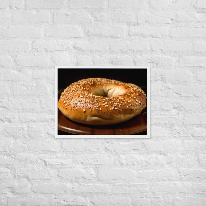 Plain Bagel Framed poster 🤤 from Yumify.AI