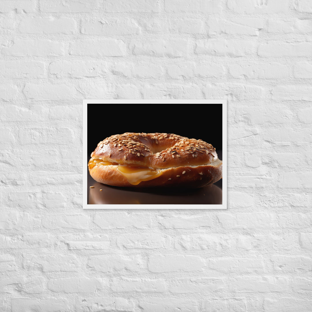 Honey Wheat Bagel Framed poster 🤤 from Yumify.AI