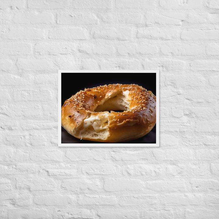 Garlic Bagel Framed poster 🤤 from Yumify.AI