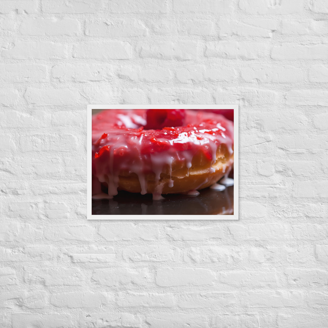 Raspberry Filled Donut Framed poster 🤤 from Yumify.AI