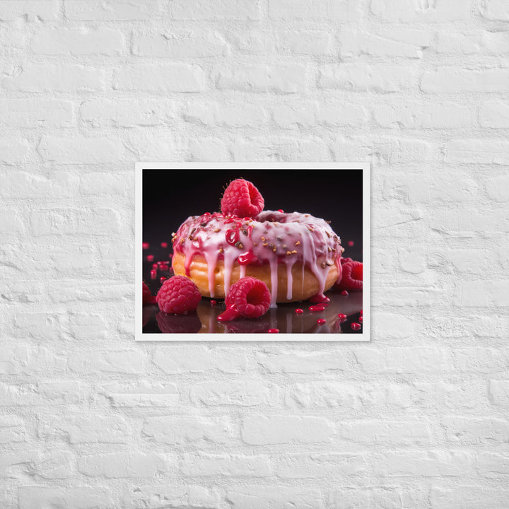 Raspberry Filled Donut Framed poster 🤤 from Yumify.AI