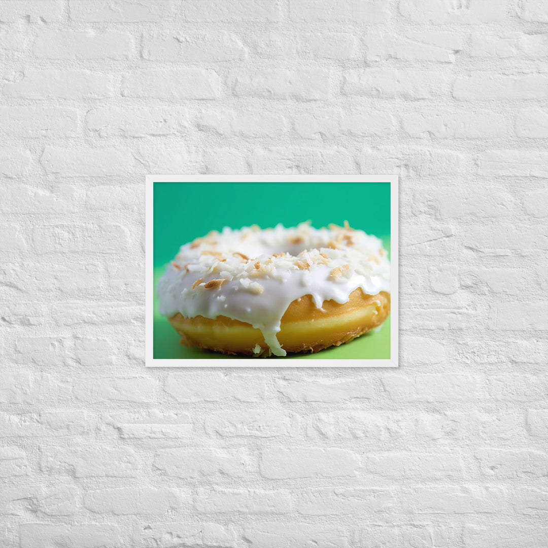 Coconut Cream Donut Framed poster 🤤 from Yumify.AI