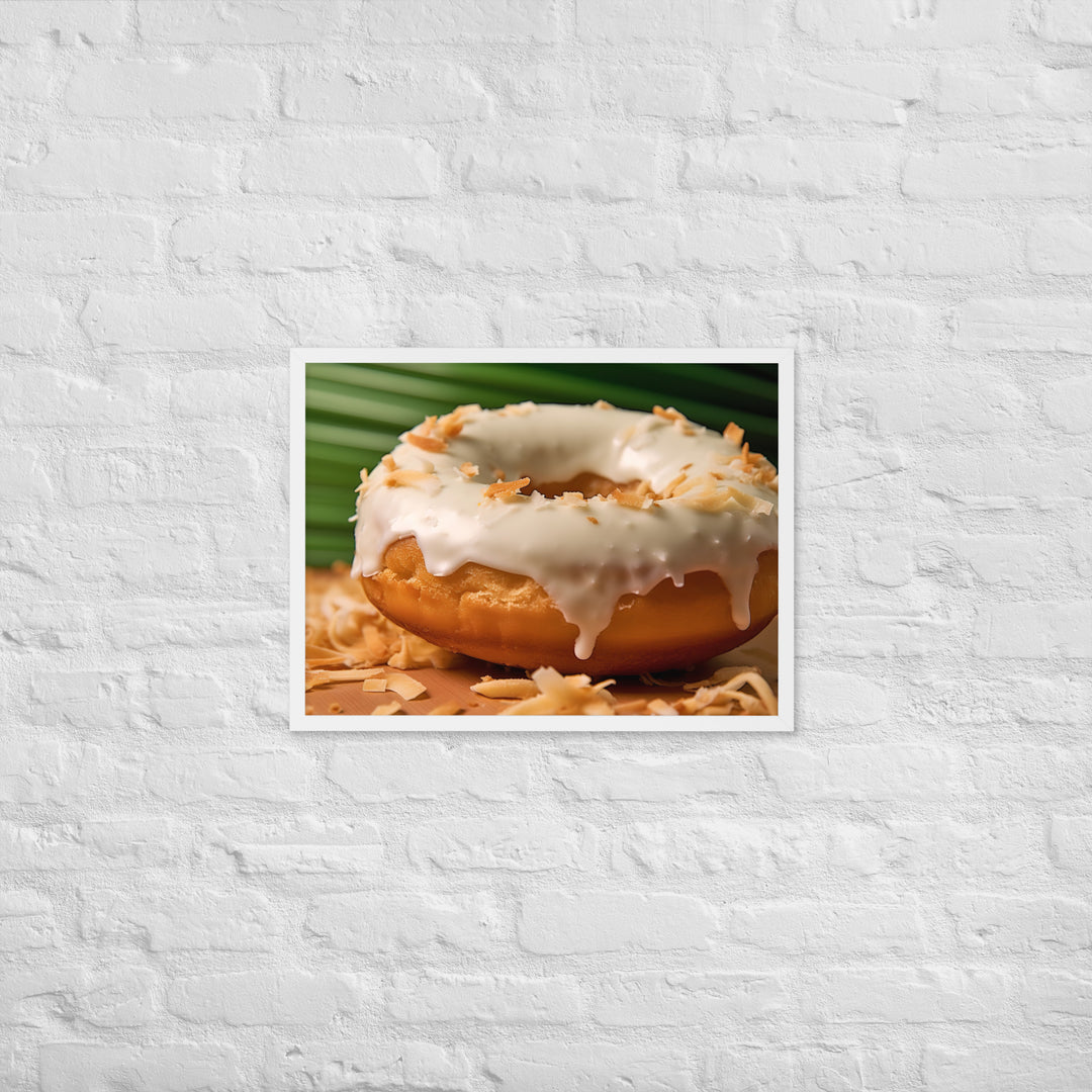 Coconut Cream Donut Framed poster 🤤 from Yumify.AI