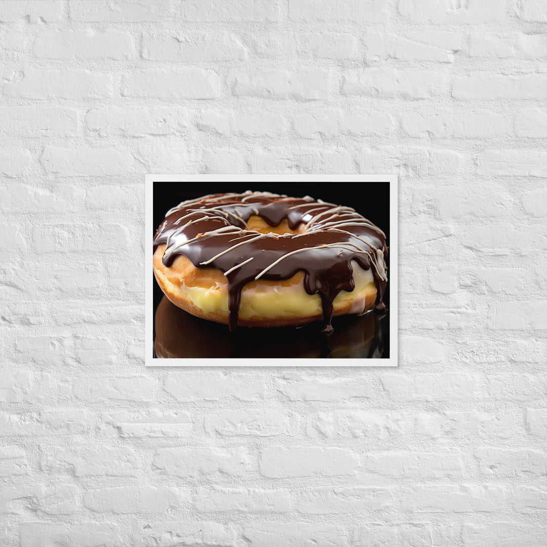Boston Cream Donut Framed poster 🤤 from Yumify.AI