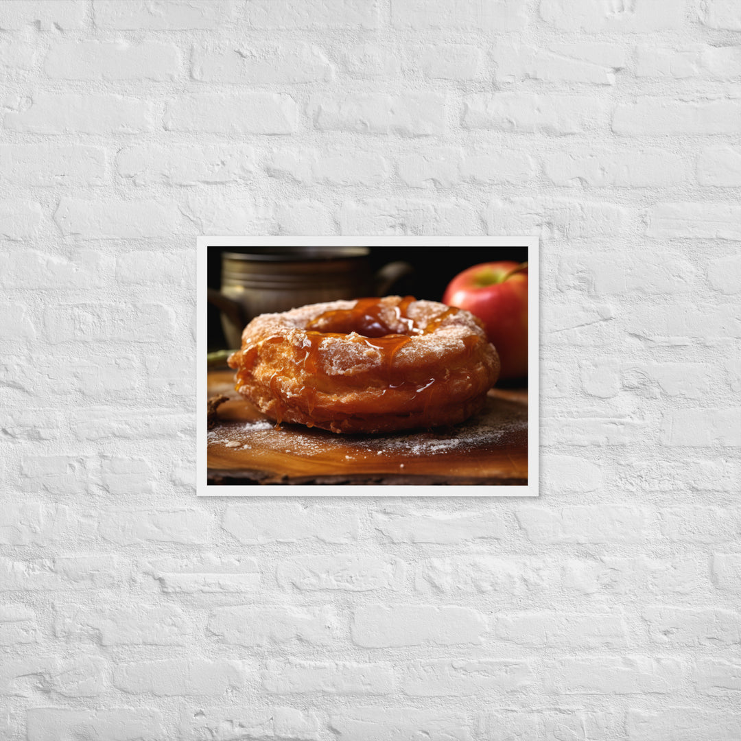 Apple Fritter Donut Framed poster 🤤 from Yumify.AI