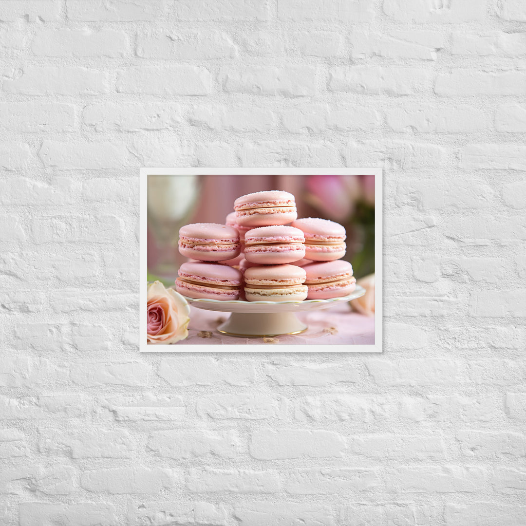 Rose Macarons Framed poster 🤤 from Yumify.AI