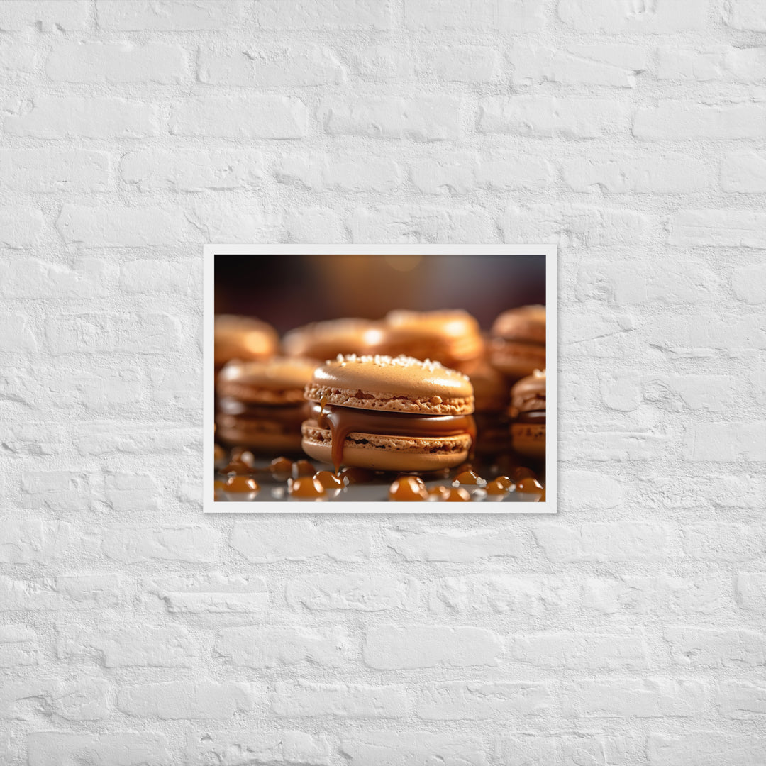 Salted Caramel Macarons Framed poster 🤤 from Yumify.AI