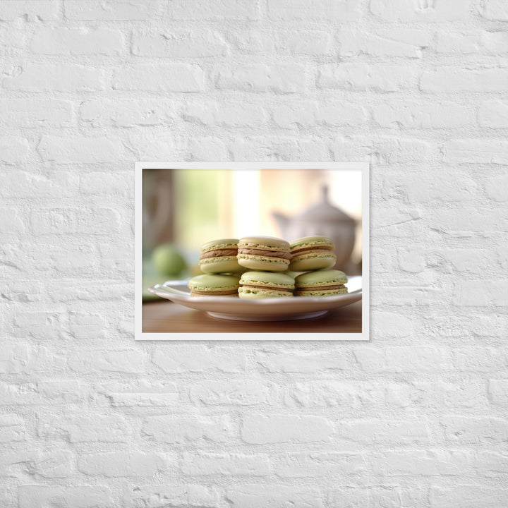 Pistachio Macarons Framed poster 🤤 from Yumify.AI