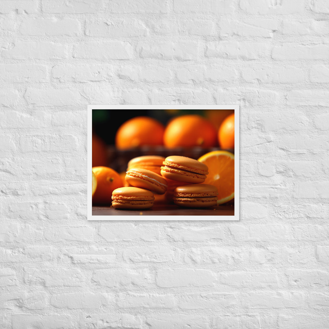 Orange Macarons Framed poster 🤤 from Yumify.AI