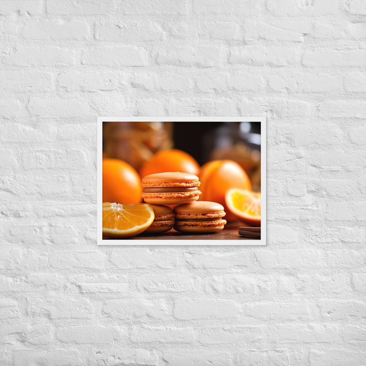 Orange Macarons Framed poster 🤤 from Yumify.AI