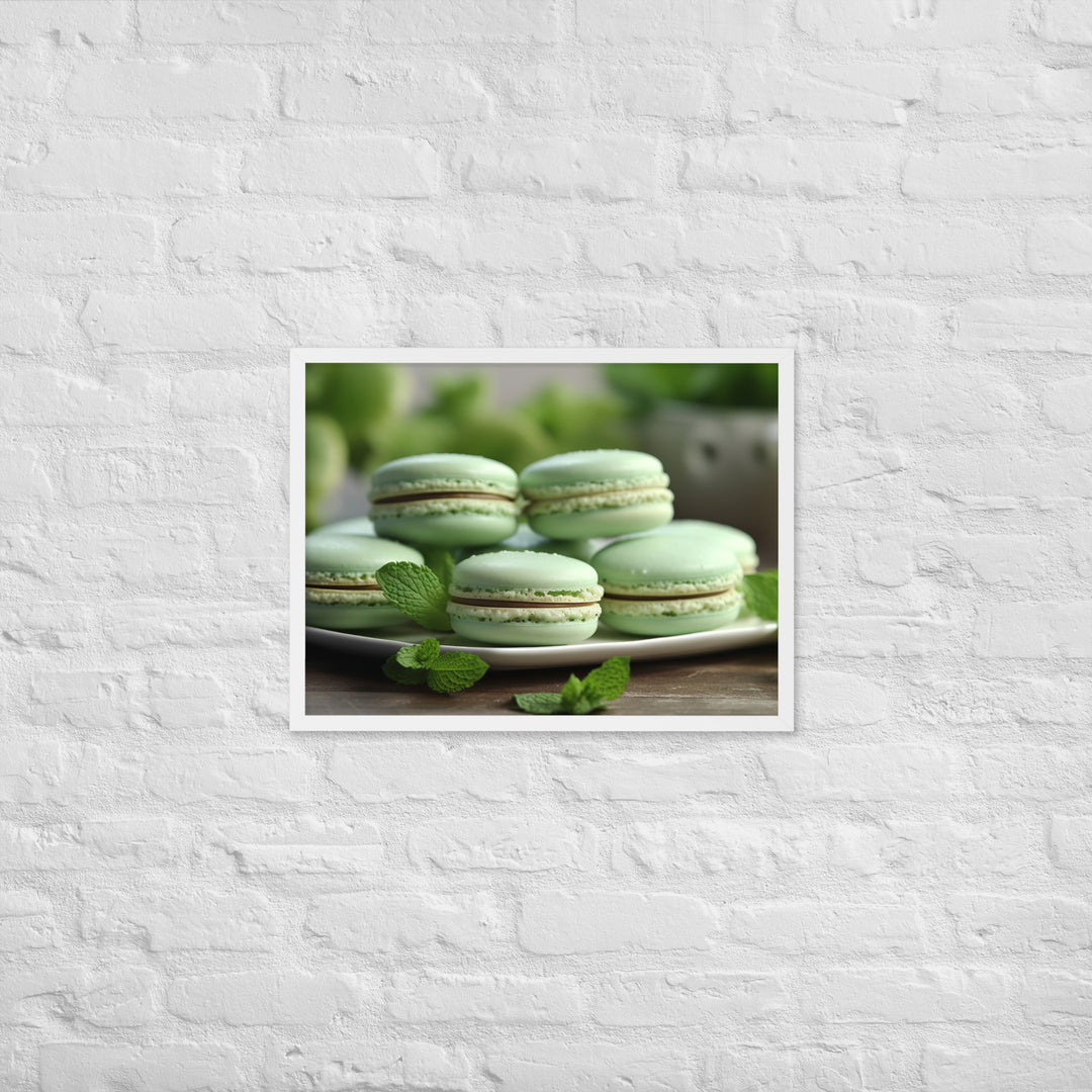 Mint Macarons Framed poster 🤤 from Yumify.AI