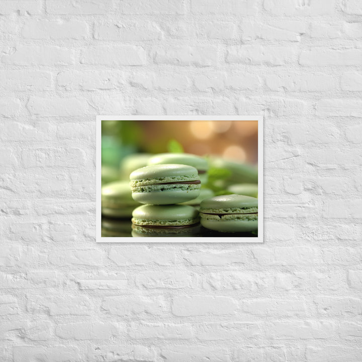 Mint Macarons Framed poster 🤤 from Yumify.AI