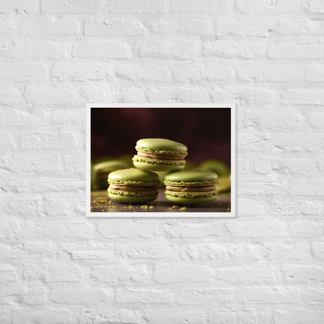 Matcha Green Tea Macarons Framed poster 🤤 from Yumify.AI