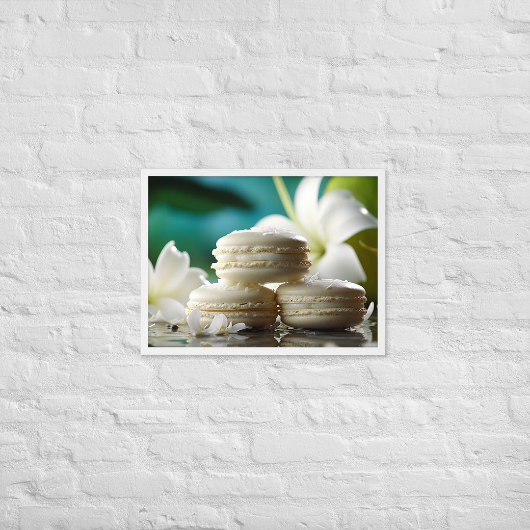 Coconut Macarons Framed poster 🤤 from Yumify.AI