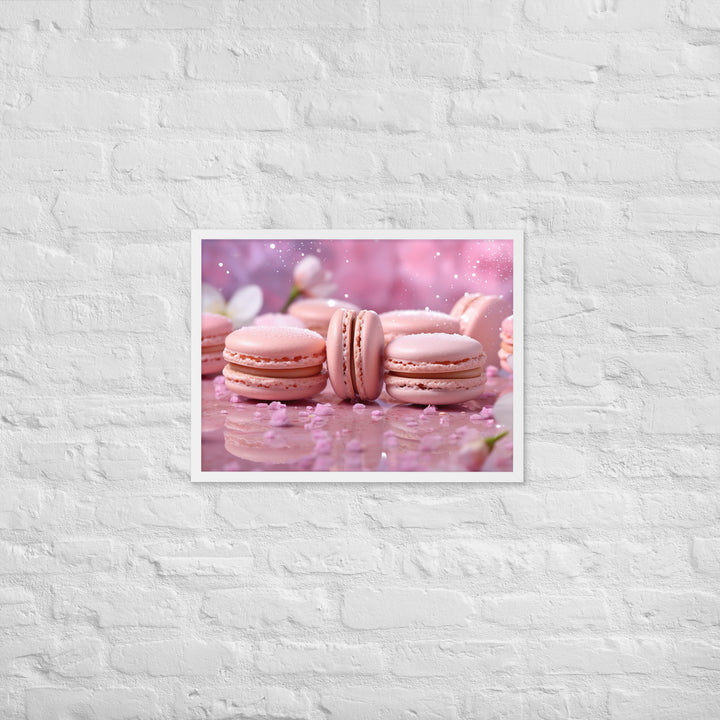 Cherry Blossom Macarons Framed poster 🤤 from Yumify.AI