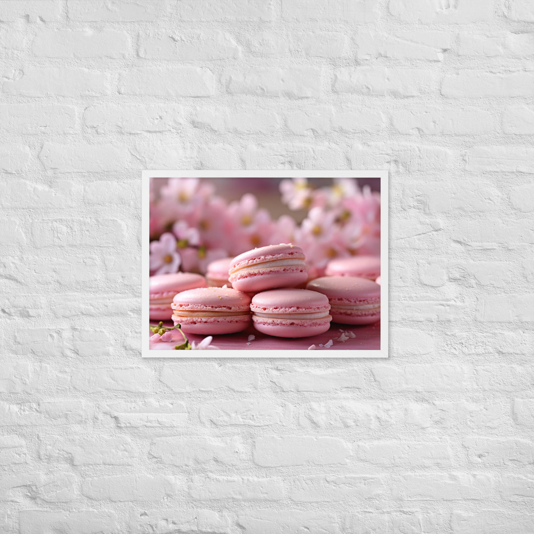 Cherry Blossom Macarons Framed poster 🤤 from Yumify.AI