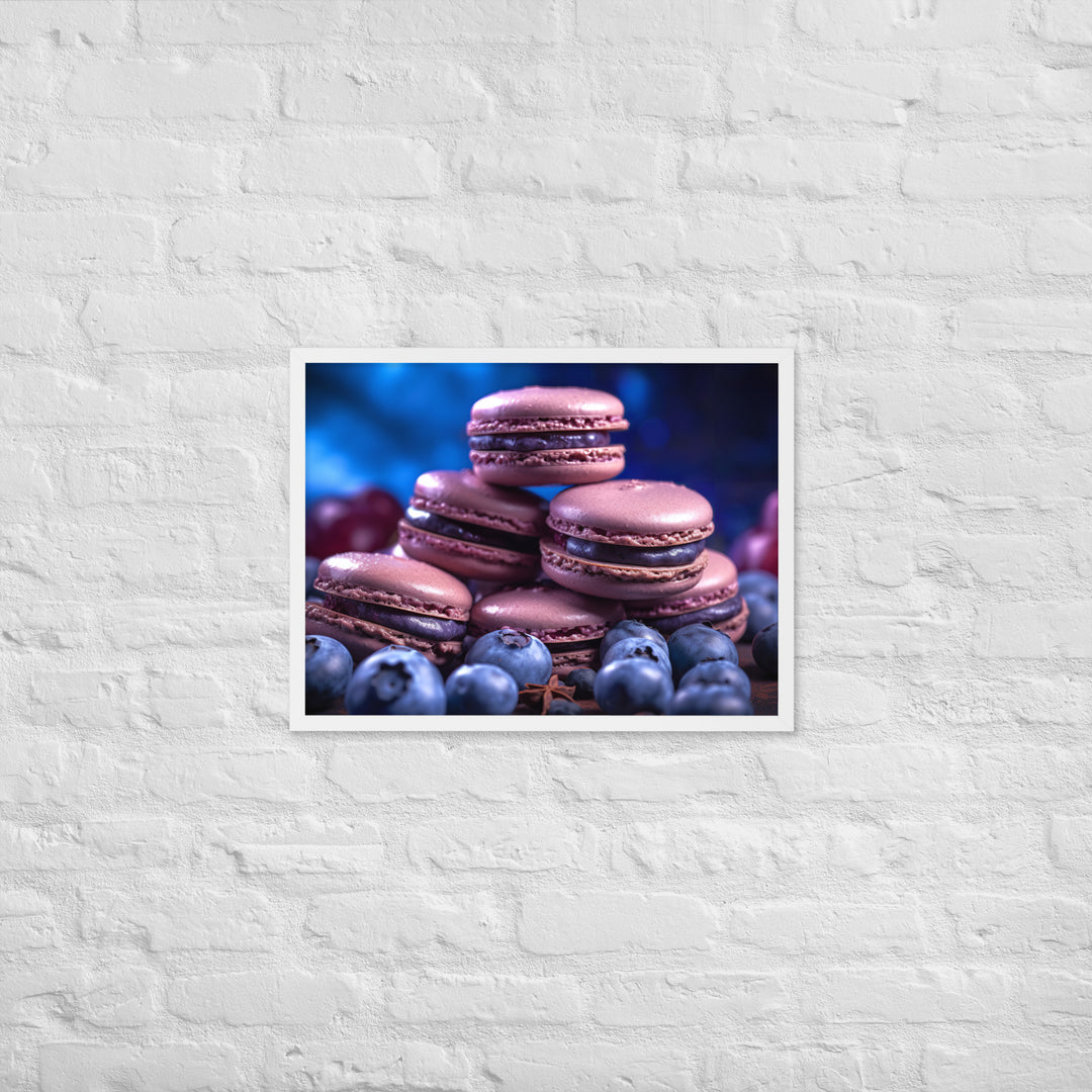 Blueberry Macarons Framed poster 🤤 from Yumify.AI