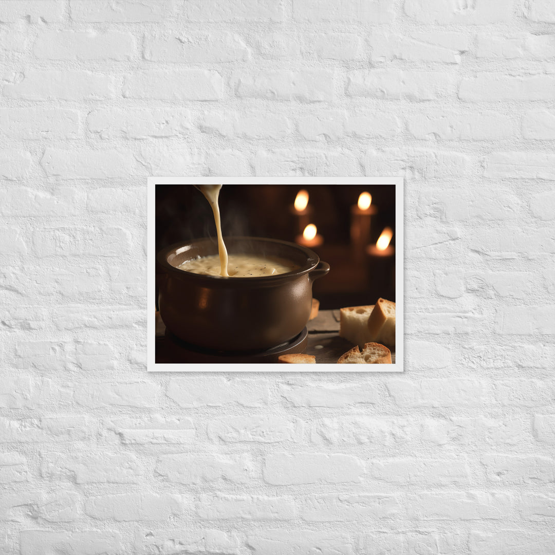 Swiss Cheese Fondue Framed poster 🤤 from Yumify.AI