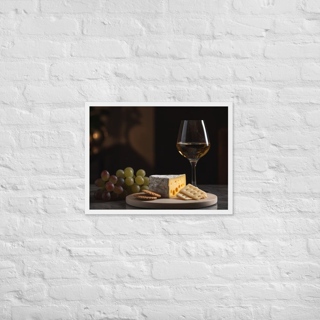 Swiss Cheese and Wine Pairing Framed poster 🤤 from Yumify.AI