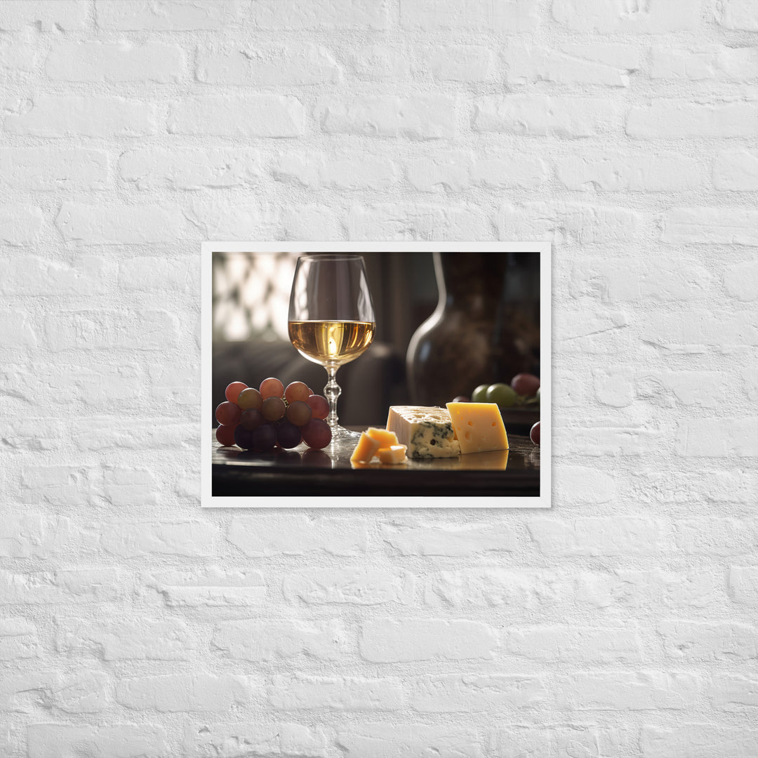 Swiss Cheese and Wine Pairing Framed poster 🤤 from Yumify.AI