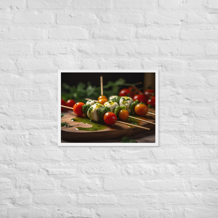 Mozzarella and Tomato Skewers Framed poster 🤤 from Yumify.AI