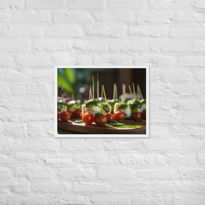 Mozzarella and Tomato Skewers Framed poster 🤤 from Yumify.AI