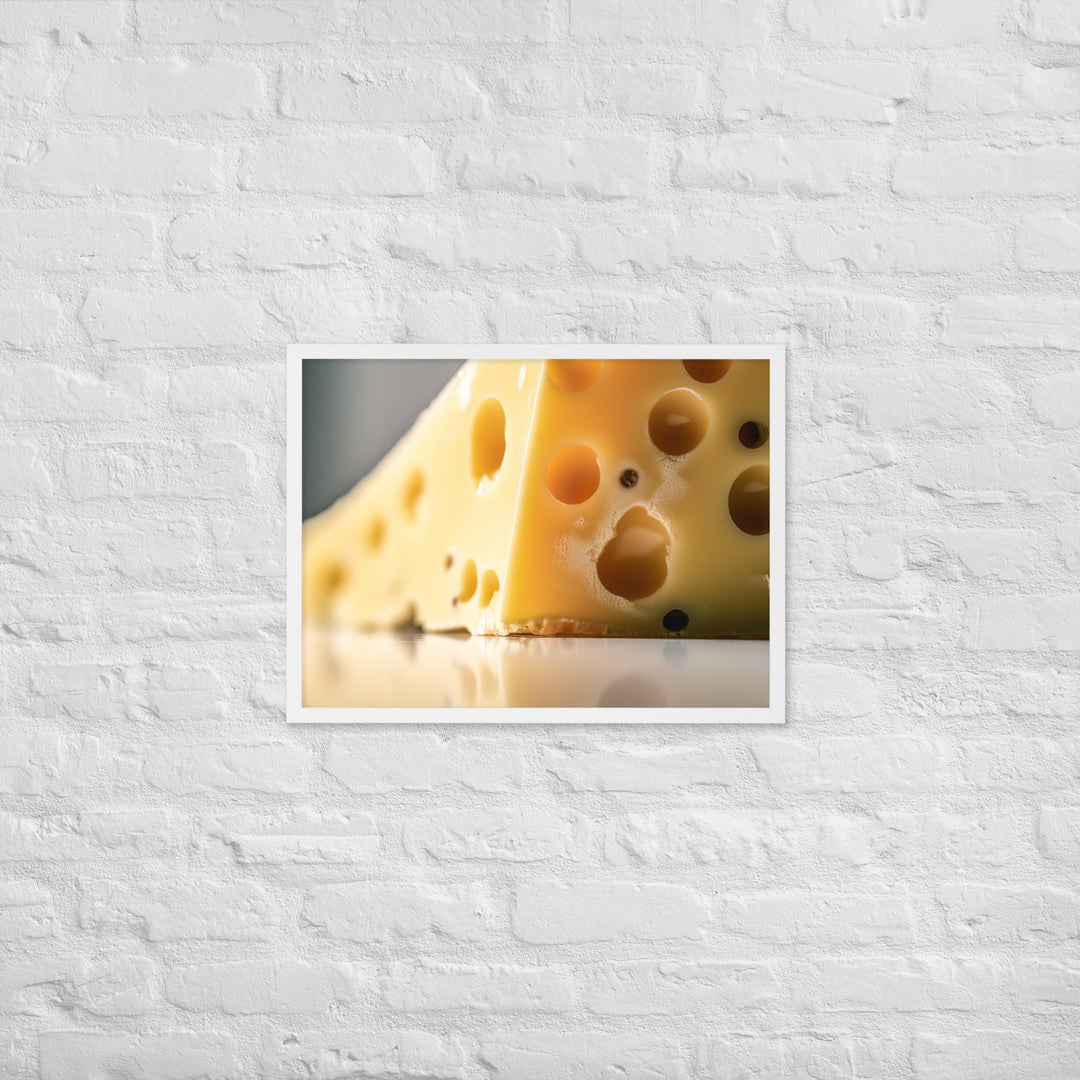 Classic Swiss cheese Framed poster 🤤 from Yumify.AI