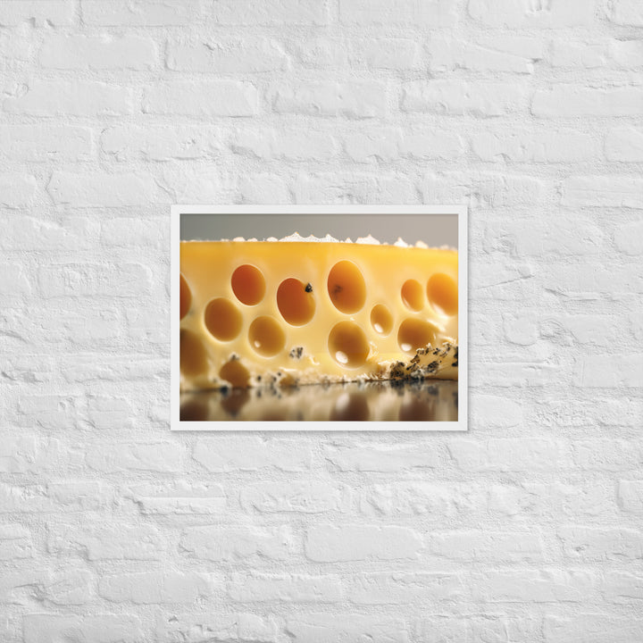 Classic Swiss cheese Framed poster 🤤 from Yumify.AI