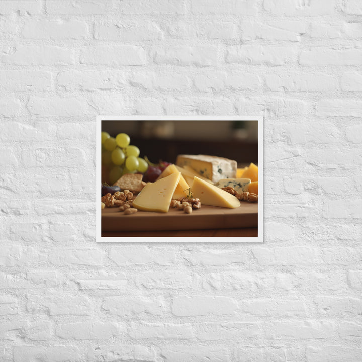 Cheese platter featuring Parmesan cheese Framed poster 🤤 from Yumify.AI