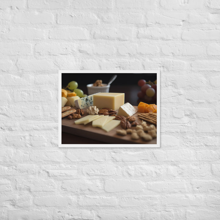 Cheese platter featuring Parmesan cheese Framed poster 🤤 from Yumify.AI