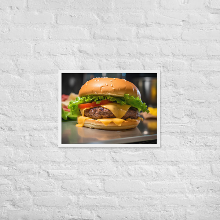 Cheddar Stuffed Burger Framed poster 🤤 from Yumify.AI