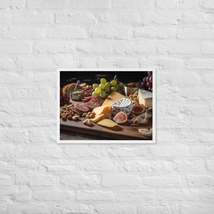 Charcuterie Board with Swiss Cheese Framed poster 🤤 from Yumify.AI