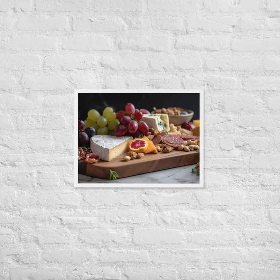 Charcuterie Board with Swiss Cheese Framed poster 🤤 from Yumify.AI