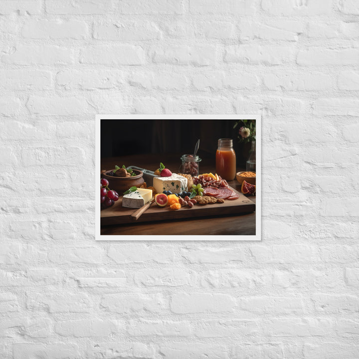 Charcuterie Board with Swiss Cheese Framed poster 🤤 from Yumify.AI