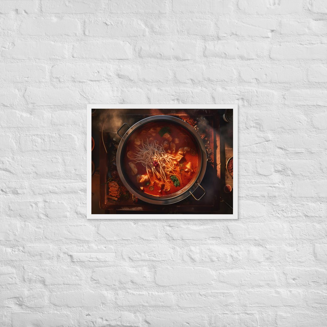 A hot pot filled with Kimchi Framed poster 🤤 from Yumify.AI