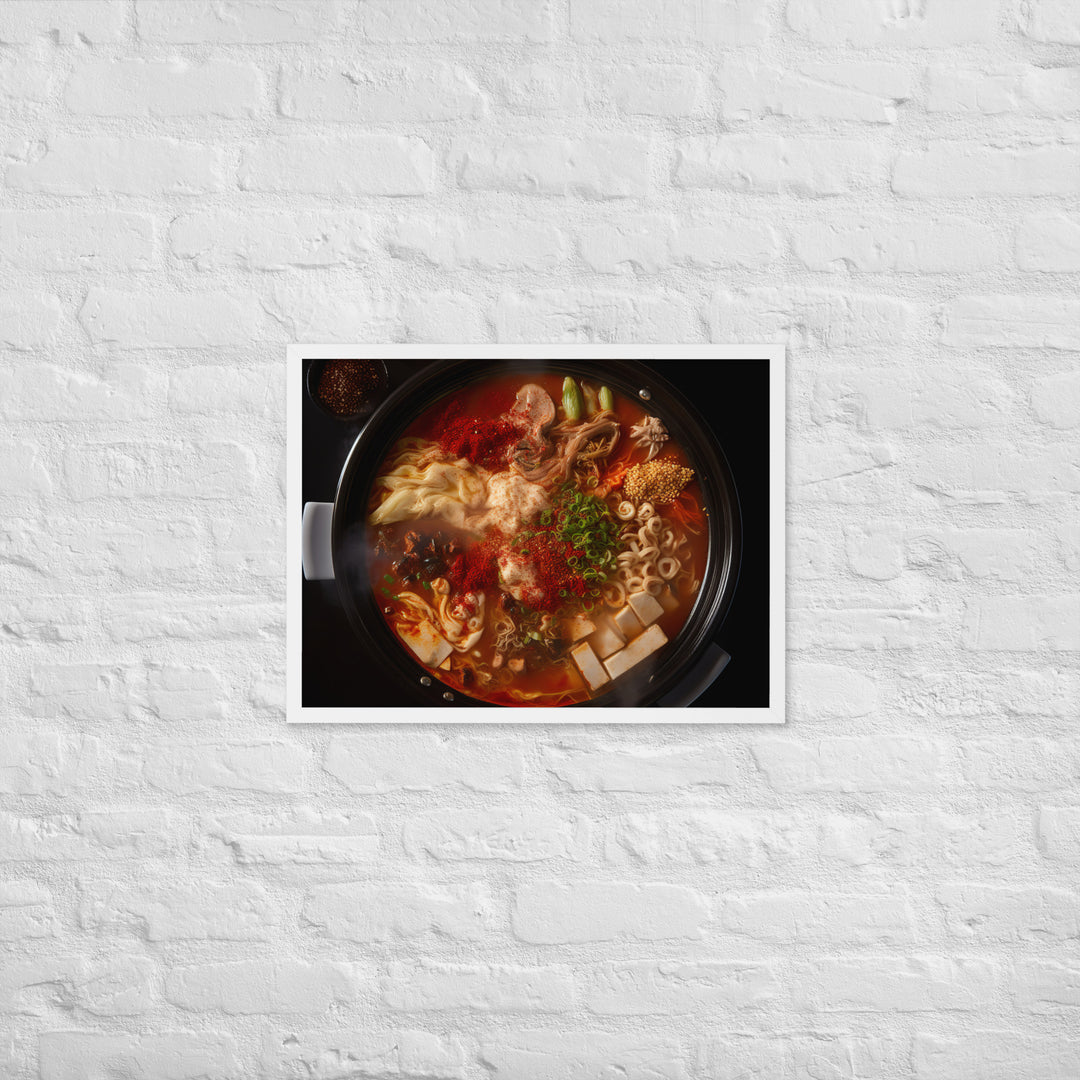 A hot pot filled with Kimchi Framed poster 🤤 from Yumify.AI