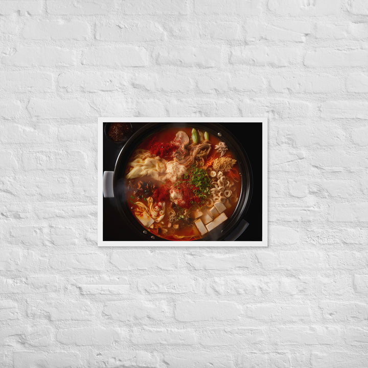 A hot pot filled with Kimchi Framed poster 🤤 from Yumify.AI