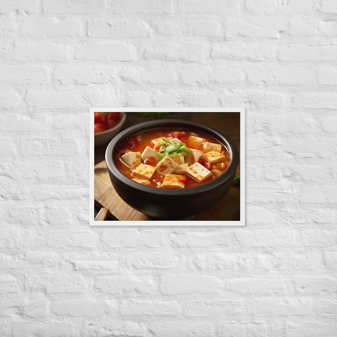 Kimchi Tofu Soup Framed poster 🤤 from Yumify.AI