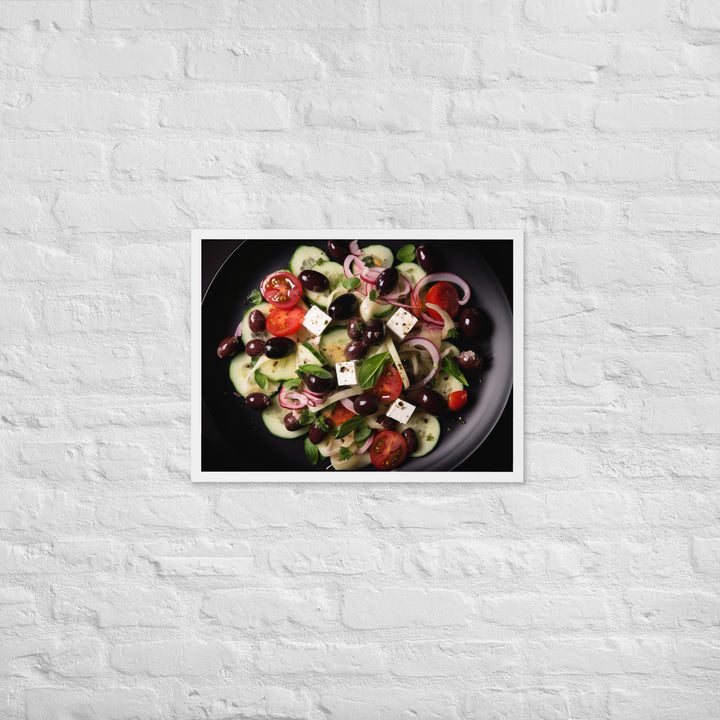 Vibrant Greek salad Framed poster 🤤 from Yumify.AI