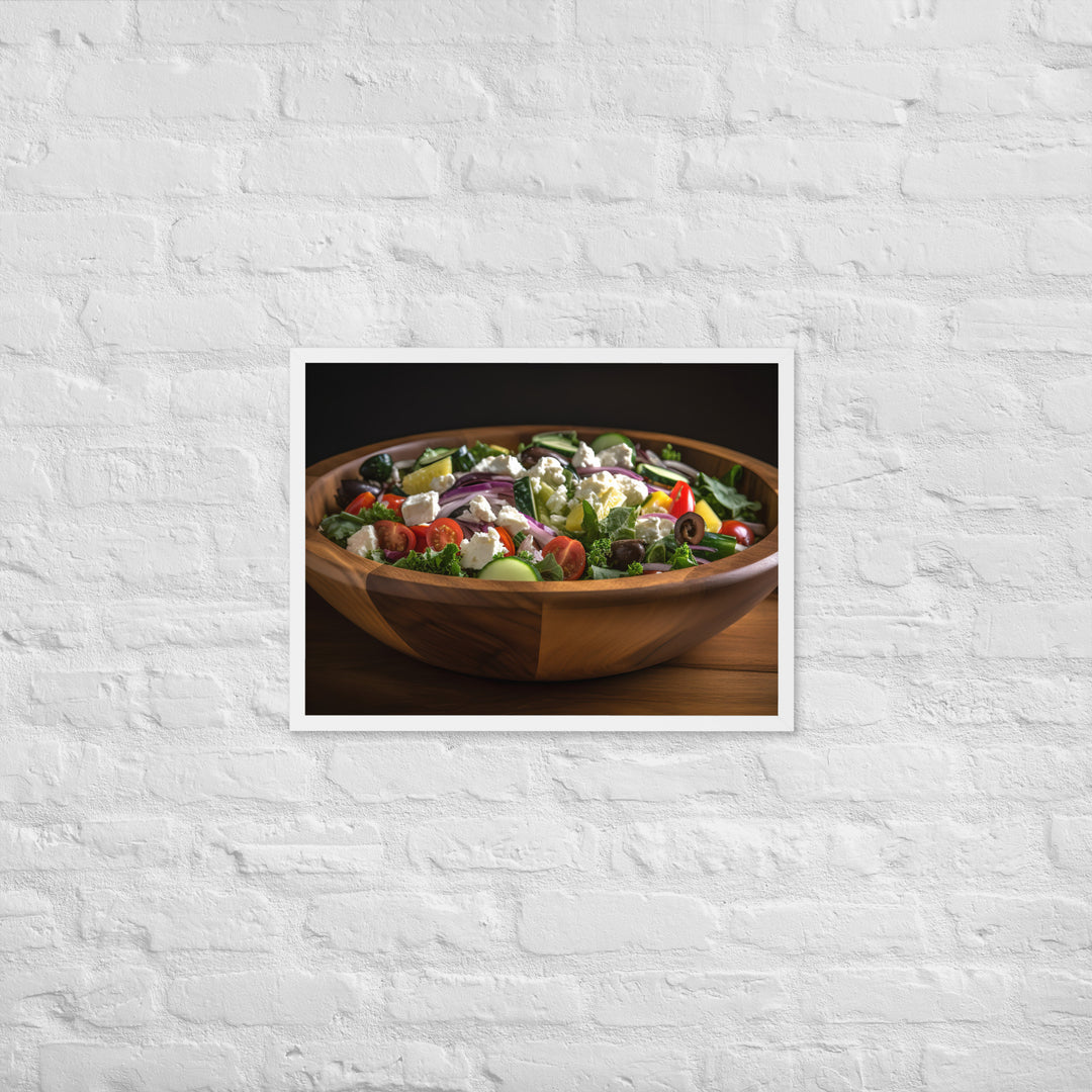 Tantalizing Greek salad Framed poster 🤤 from Yumify.AI