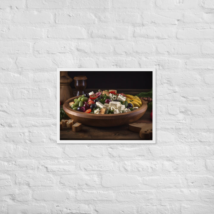 Tantalizing Greek salad Framed poster 🤤 from Yumify.AI