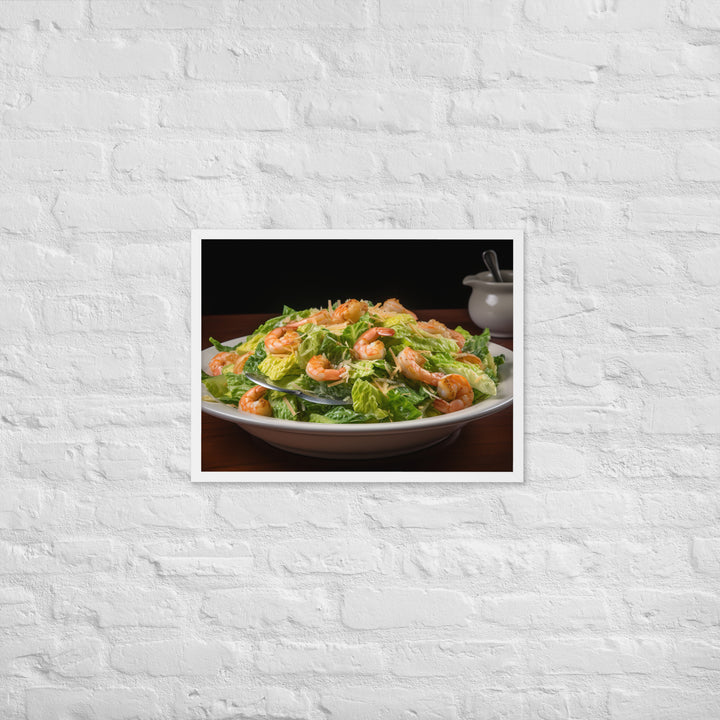 Shrimp Caesar salad Framed poster 🤤 from Yumify.AI