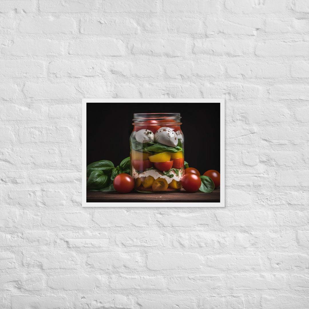 Mason Jar Caprese Salad Framed poster 🤤 from Yumify.AI