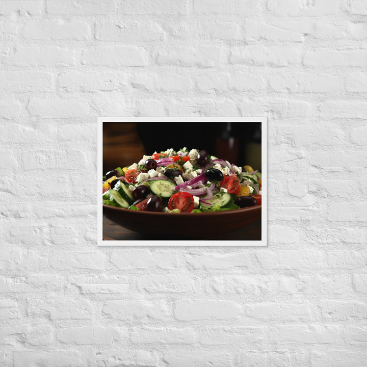 Fresh and Zesty Greek Salad Framed poster 🤤 from Yumify.AI